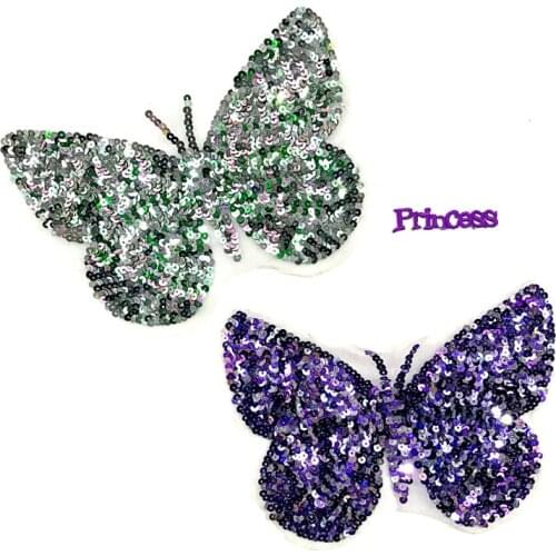 Butterfly Sequins paillette patch applique Sew on embroidered applique for clothing DIY Accessories decorative supplie