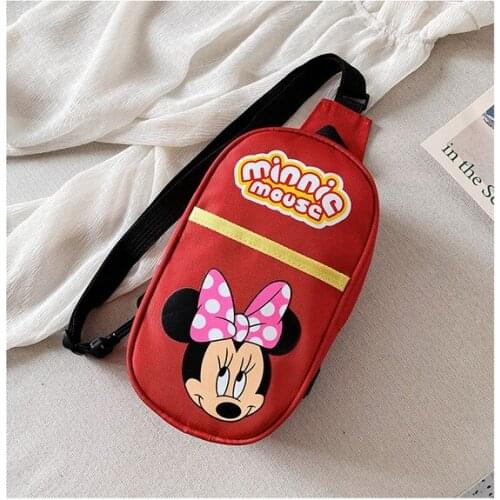 Disney new Mickey mouse childrens casual minnie messenger bag boy shoulder bag children cartoon spiderman chest small bag