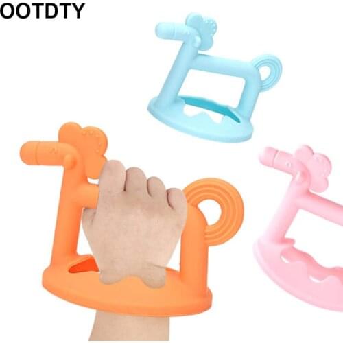 Newborn Teething Molar Baby Silicone Teether Cute 3D Horse Shape Chewable Nursing Soother Toy