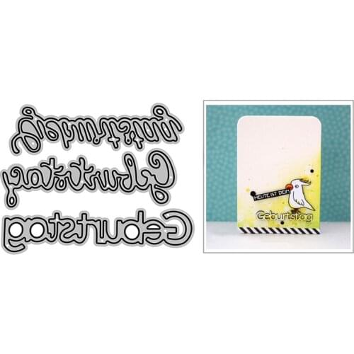 New Geburtstag German Words Craft Embossing Mold 2021 Metal Cutting Dies for DIY Decor Scrapbooking Album Card Making No Stamps