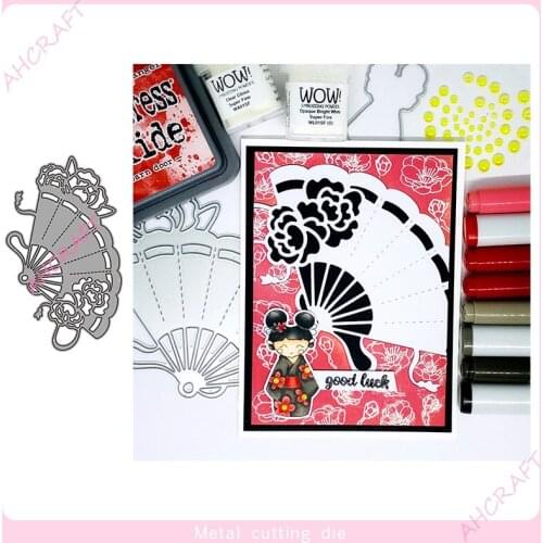 Chinese fan Metal Cutting Dies for DIY Scrapbooking Photo Album Decorative Embossing PaperCard Crafts Die2020