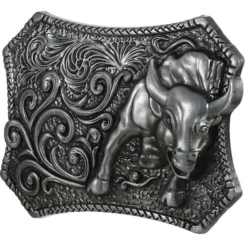 Western cowboy retro flower belt cow zinc alloy personality leisure smooth buckle