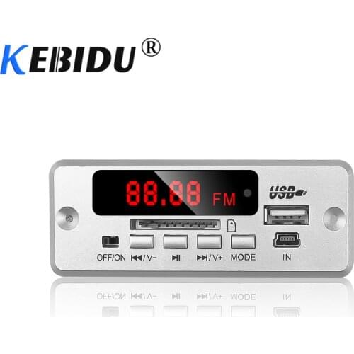 Kebidu 5 12 V Bluetooth5.0 MP3 Decoder Board Module Wireless MP3 Player LED Car Accessories Support TF Card Slot USB FM + Remote