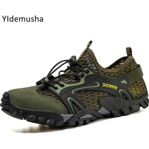 New Non-slip Men’s Shoes Summer Wading Fishing Shoes Lightweight Breathable Mesh Casual Sport Shoes Quickly Drying Men Sneakers