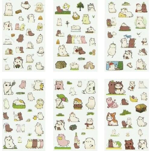 6 pcs/lot Alpaca Family Decorative Stationery Stickers Scrapbooking DIY Diary Album Stick Lable