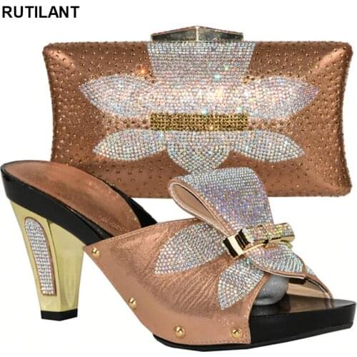 New Italian Shoes and Bag Set African Shoe and Bag Set for Party In Women Italian Sapato Feminino Shoes with Matching Bag Sets