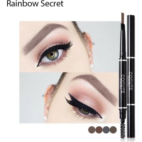 2020 New Brand 4 Color Double-end 2 In 1 Waterproof Longlasting Dark Brown Eyebrow Pencil Make up Accessories