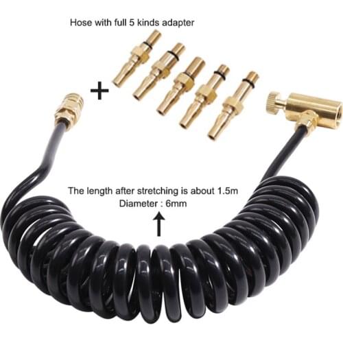 Green Gas Adapter Tube for Magazine to Gas Bottle Replenish Airsoft Adapter Set Canisters with Coil Hose Adjustable Air Volume