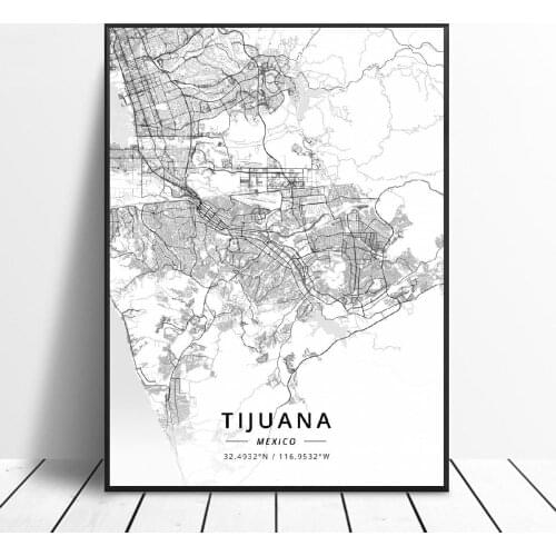 Tijuana Acapulco Aguascalientes Durango Morelia Cancun Mexico Map Poster