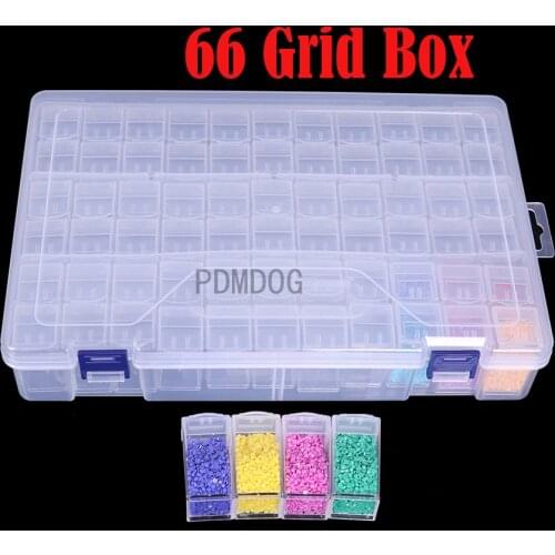 66 Slots Bottles Diamond Painting Storage Box Plastic Nail Art Organizer Rhinestone Beads Case Holder Container Accessories Kits