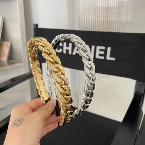 Alloy Chain Headband Fashion Hair Accessories Women Hollow Thin Side Hipster Hairbands Wash Face Cute Hair Hoop Headwear New