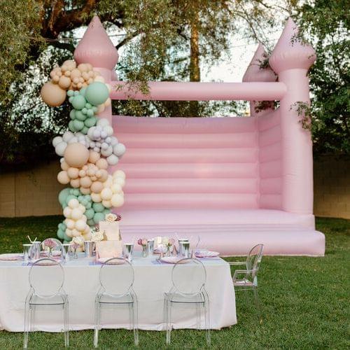 12x12ft Pink inflatable wedding bouncer pvc bouncy castle inflatable white castle bounce house