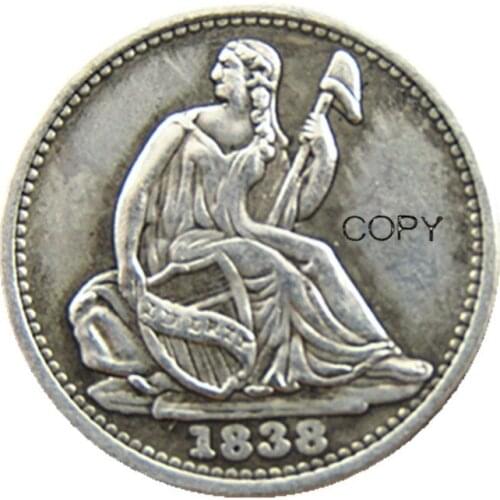 USA 1838-O Liberty Seated Half Dime No Stars (Regular Strike) Copy Coins
