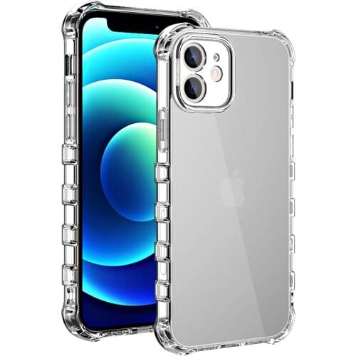 Shockproof Soft TPU Case for iPhone 12 11 Pro Max XS XR SE 2020 6S 7 8 Plus Transparent Slim Fit Phone Shell Non-Slip Back Cover