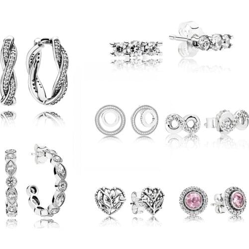 New Fashion High Quality Retro Simple Shiny Zircon Purple Zircon Stud Earrings Original Charm Female 925 Sterling Silver Jewelry