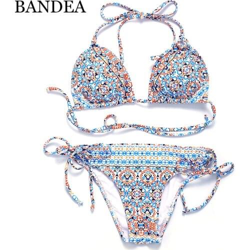 BANDEA 2019 bikini sexy women push up top Swimwear bottom pattern bikini brazilian bikini Maillot De Bain