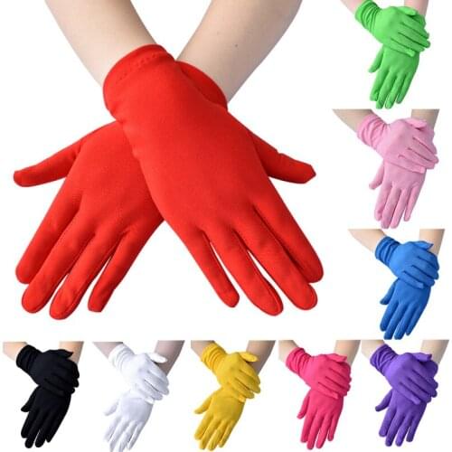 Women Milk Silk Breathable Thin Etiquette Performance Elasticity Dance Dress Retro Party Prom Decoration Cosplay Short Gloves
