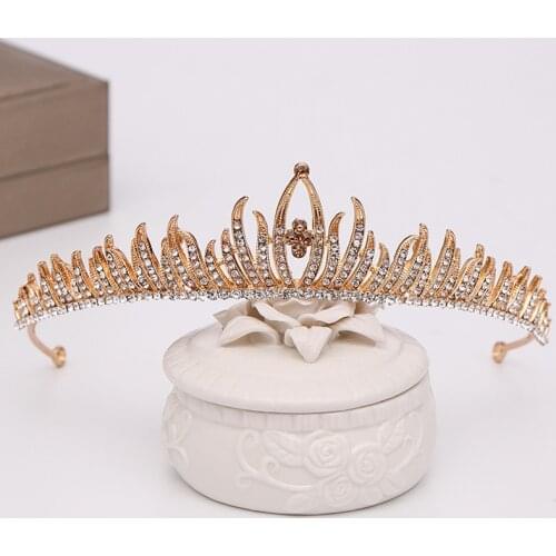 Gold Leaf Wing Bride Wedding Hair Accessories Women Bridal Head Jewelry Headband Headpiece King Queen Tiaras Crowns Jewellry