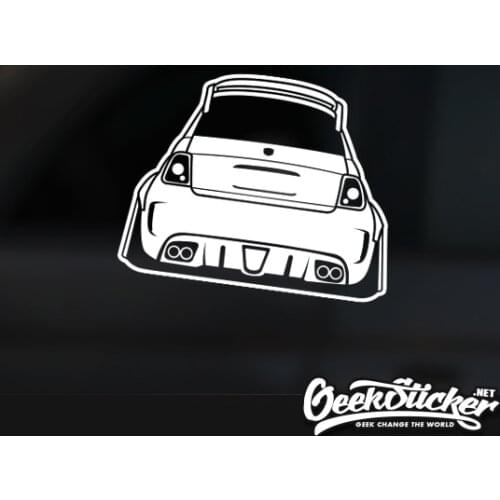 2 Color 500 Car silhouette Hellaflush Car Sticker Waterproof Reflective Decal For Fiat 500c Abarth 595 695 Fiat 500c Accessories