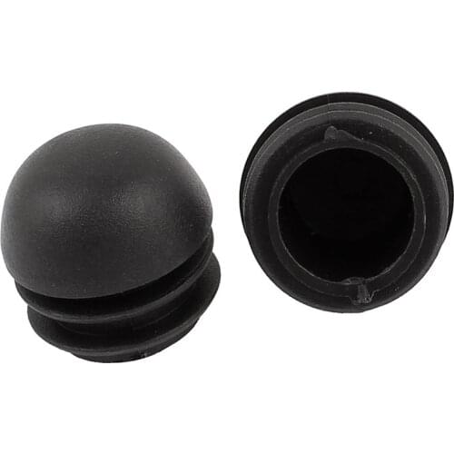 2 Pcs 25mm Dia Plastic Round Tube Inserts End Blanking Caps Black