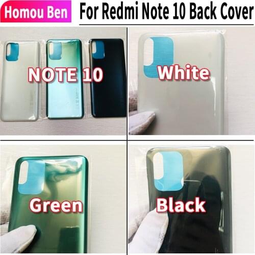 20Pcs Original For Xiaomi Redmi Note10 Back Battery Cover Rear Housing Door Panel For Redmi Note 10 Battery Cover Replacement