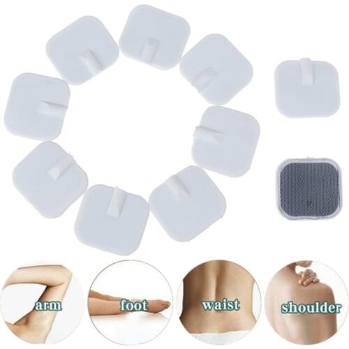 4x4cm Ems Nerve Muscle Stimulator Silicone Gel Electrode Pads Tens Electrodes Digital Therapy Machine Massage 10Pcs/lot