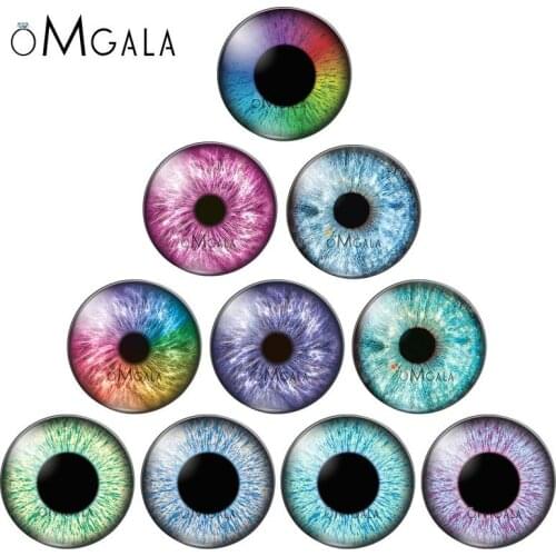 8 10 12 14 16 18 20 25mm Mixed with 10 different Dragon Eyes Pairs Pattern Glass Cabochon Flatback Photo DIY Making Accessories