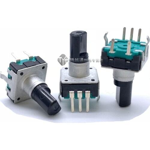 EC12 car audio encoder with switch 24 positioning number pulse shaft length 15MM digital potentiometer 5 feet