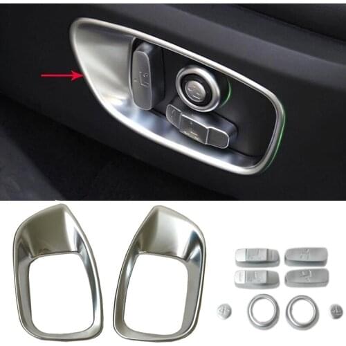 Car styling For Jaguar F-PACE F PACE 2016 2017 Chrome Seat Adjust Switch Button Cover Panel Trim Accessories automobiles 10PCS