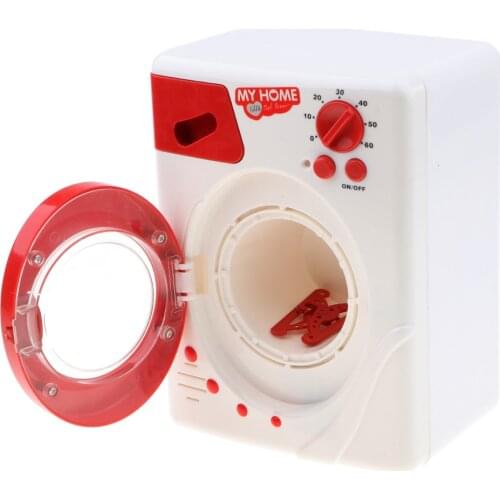 White Red Simulation Home Appliance Kids Role Play Toy Washing Machine Pretend Play Home Appliance Washing Machine Toys