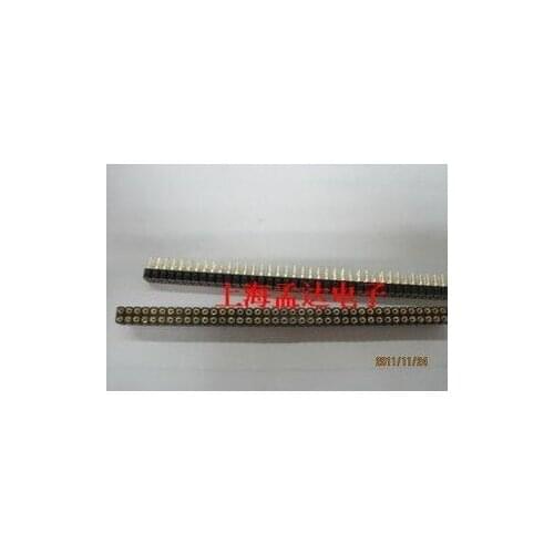 Free shiping 10pcs 2.54mm pitch 2row 2*40 female round pin header socket connector gold plated two row