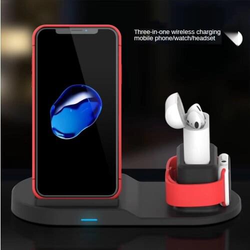 Three-in-one Wireless Charger for IPhone Watch Airpods Headset Wireless Charging Stand Desktop Charging Station 12 Pro Max Mini