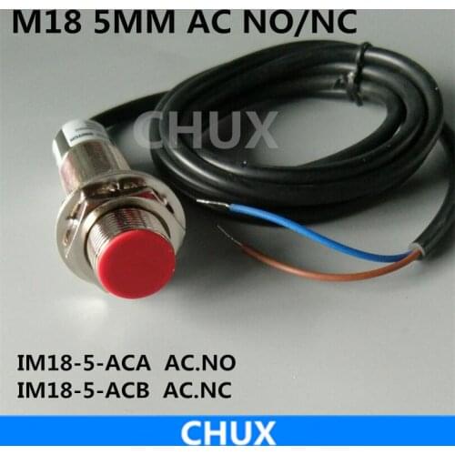 M18 Motion Sensor AC NO NC IM18-5-ACA ACB 90-250V 5mm Detect Distance Inductive Proximity Switch