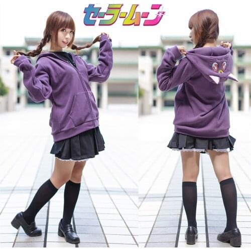 Athemis New Lovely Coat Sailor Luna Cosplay Costume for Kid Winter Embroidered Black Cat Coat Warm and Soft