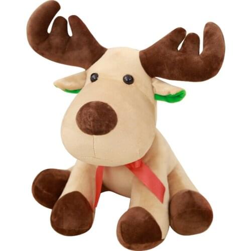 Dorimytrader Christmas Deer Plush Dolls Kids Stuffed Animals Soft Toys Scarf Detachable Elk Fluffy Juguetes Xmas Gift