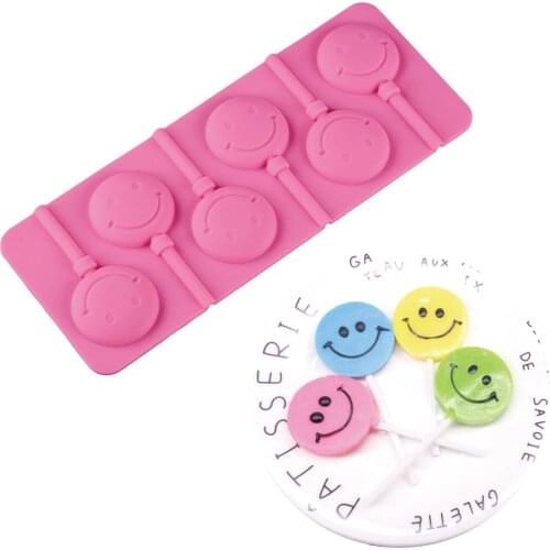 Smile shape handwork Chocolate Cake Decorating Pastry Mould silicone lollipops mold Lollipop Candy Cake baking mold