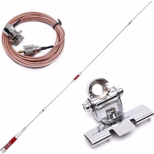 Harvest HAR-7700 VHF/UHF 145/435MHz 150W 4.3/6.8dBi Red High Gain Antenna with Clip Mount Cable for Yaesu TYT QYT Mobile Radio