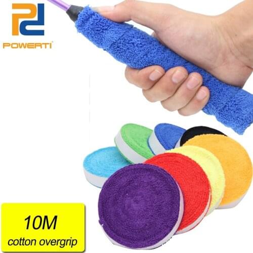 POWERTI Cotton Towel Sweatband Tennis Racket Overgrip Tacky Sweatband Stick Sweet Grip Sport Men 10m