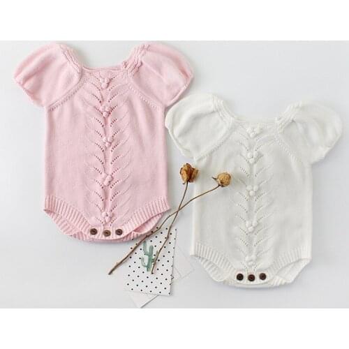 Knitted Baby Clothes For Girls Newborn Baby Girls Romper Handmade Woolen Infant Toddler Jumpsuit Princess Overalls For Children