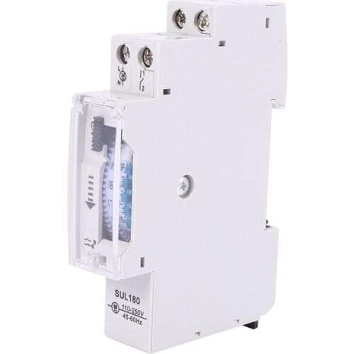 SUL180a 15 Minutes Mechanical Timer 24 Hours Programmable Din Rail Timer Time Switch Relay Measurement Analysis Instruments New