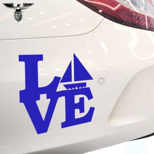 EmpireYing 3 Sizes 8 Colors Boat Love Lettering Art Car Stickers Life Jacket Sailing Mast Cargo Ship Submarine Boats Wall Decals