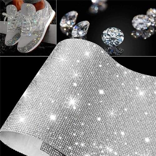 Crystal Glass Rhinestone Sticker DIY Self-Adhesive Sparkling Rhinestone Stickers Sheet for Car Gift Phone Decoration