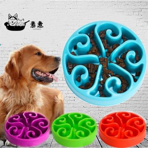 Nontoxic Fun Slow Feeder Dog Bowl Puppy Slow Down Eating Feeder Dish Bowl For Large Medium Small Dogs Maze Interactive Bowl