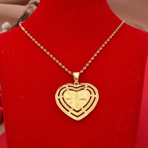 Gligli Small Heart Necklaces Pendant For Women/Girl Gold Color Thin Chain Wedding Jewelry Ladies Festival Gift