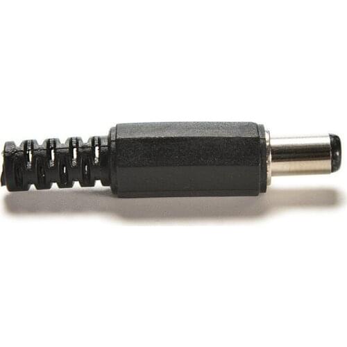 Male Plug Jack Adapter DC Power Supply Cable Connectors for CCTV Camera 2.5mm x 5.5mm with Black Color Tip