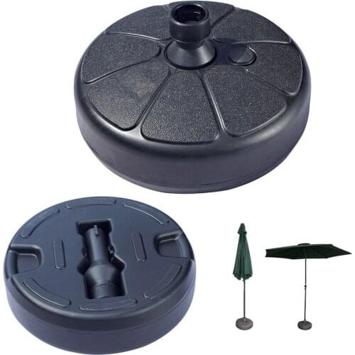 Umbrella Stand Parasol Base Portable Holder Black Round for Outdoor Garden Beach Patio Yard Pool Side Sun Shelter Accessories