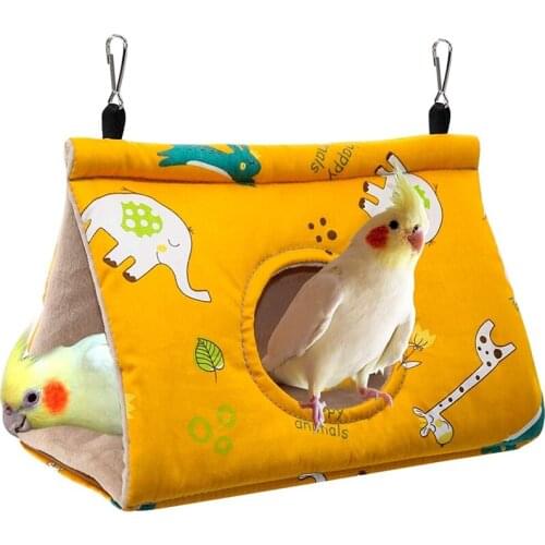 Practical Winter Warm Bird Nest House - Hanging Hammock Velvet Shed Hut Cage Plush Fluffy Birds Hideaway Sleeping Bed Fuzzy