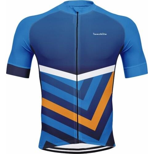 Pro Team RUNCHITA Summer Cycling Jersey Short Sleeve Shirts For Men Quick Dry MTB Mountain Bike Riding Clothing