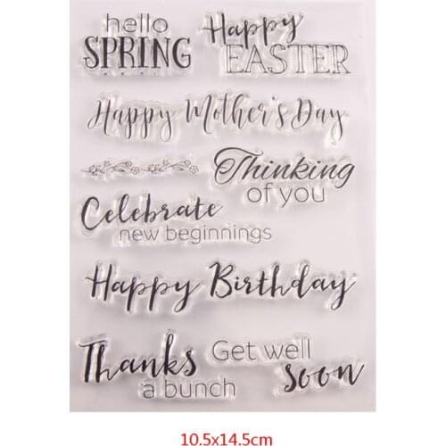 Happy Happy Birthday Easter Silicone Clear Seal Stamp DIY Scrapbooking Embossing Photo Album Decorative Paper Card Craft Art