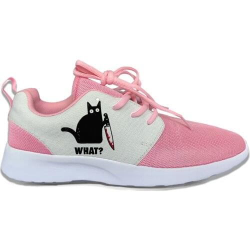 Cartoon Cat What Cute Funny Kawaii Fashion Popular Sport Running Shoes Lightweight Breathable 3D Printed Men women Mesh Sneakers